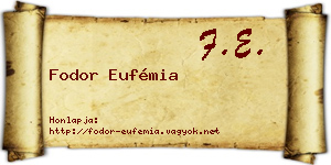 Fodor Eufémia névjegykártya